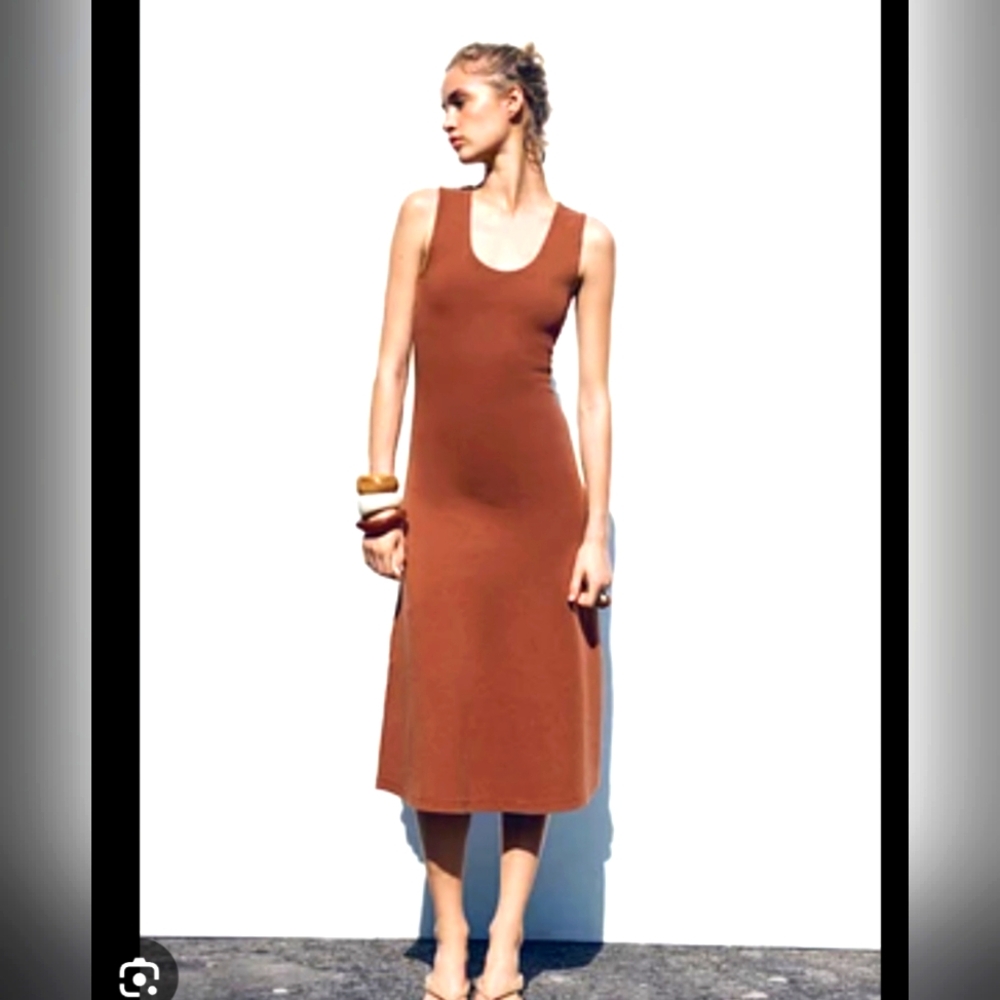 Zara Brown Midi Dress